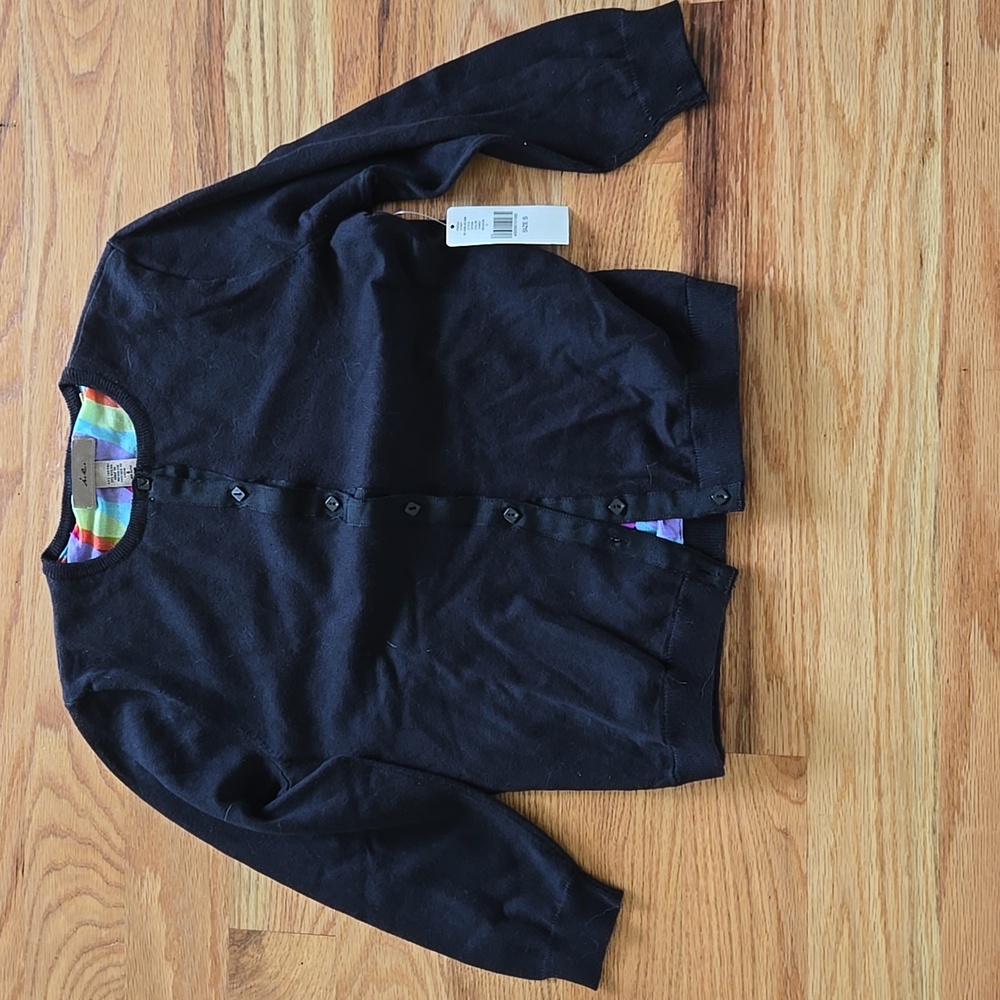 Brand New I.E. Black Button-Up Cardigan Size Small